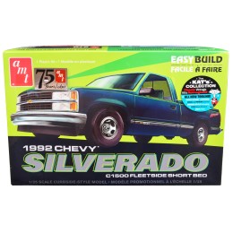 Skill 2 Model Kit 1992 Chevrolet Silverado C1500 Fleetside Short Bed Pickup Truck 'Easy Build' 1/25 Scale Model by AMT