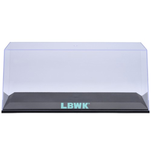 Collectible Display Show Case with Black Plastic Base and Green 'LBWK' Logo for 1/18-1/24 Scale Model Cars by Autoart