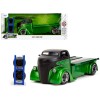 1947 Ford COE Flatbed Truck Green Metallic and Matt Black 'Toyo Tires' with Extra Wheels 'Just Trucks' Series 1/24 Diecast Model Car by Jada