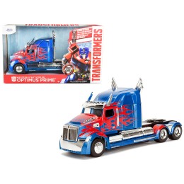Western Star 5700 XE Phantom Optimus Prime with Robot on Chassis 'Transformers 5' (2017) Movie 'Hollywood Rides' Series 1/24 Diecast Model by Jada