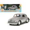 1959 Volkswagen Beetle Gray Metallic with Silver Flames and Boxing Gloves Accessory 'Punch Buggy' Series 1/32 Diecast Model Car by Jada