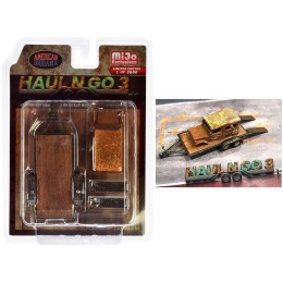 'Haul N Go 3' 4 piece Diecast Model Set (1 Flatbed Trailer 1 Abandoned Car 2 Ramps) Limited Edition to 3600 pieces Worldwide for 1/64 scale models by American Diorama