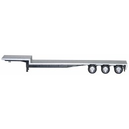 48ft 3-Axle Drop Deck Trailer with Chrome Wheels and Silver Top 1/87 (HO) Plastic Model by Promotex