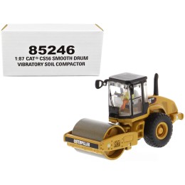 CAT Caterpillar CS56 Smooth Drum Vibratory Soil Compactor with Operator 'High Line' Series 1/87 (HO) Scale Diecast Model by Diecast Masters