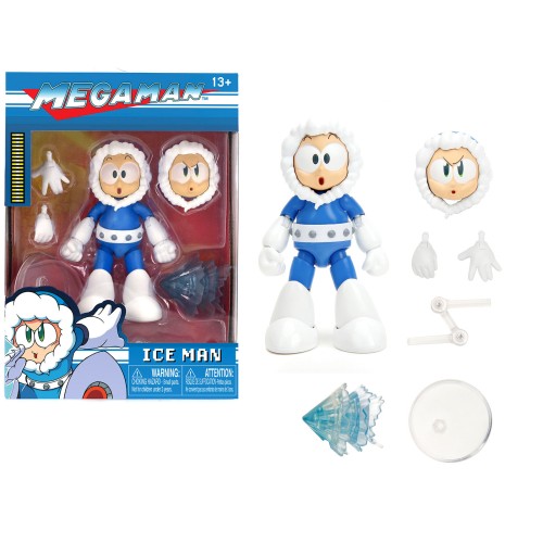 Ice Man 4' Moveable Figure with Accessories and Alternate Head and Hands 'Mega Man' (1987) Video Game model by Jada