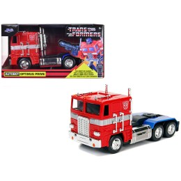 G1 Autobot Optimus Prime Truck Red with Robot on Chassis from 'Transformers' TV Series 'Hollywood Rides' Series 1/32 Diecast Model by Jada