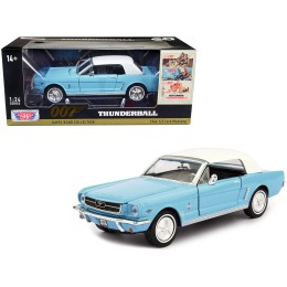 1964 1/2 Ford Mustang Light Blue with White Top James Bond 007 'Thunderball' (1965) Movie 'James Bond Collection' Series 1/24 Diecast Model Car by Motormax