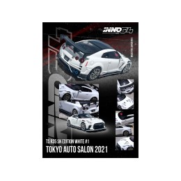 Nissan GT-R (R35) 'Top Secret' RHD (Right Hand Drive) White with Black Top 'Tokyo Auto Salon 2021' 1/64 Diecast Model Car by Inno Models