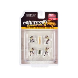 'Off-Road Adventure 2' 6 piece Diecast Set (4 Male Figurines and 2 Accessories) Limited Edition to 4800 pieces Worldwide for 1/64 Scale Models by American Diorama