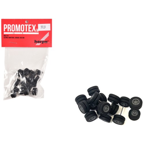 6-Spoke Rear Wheelset Set of 8 pieces 1/87 (HO) Plastic Model by Promotex