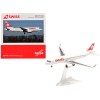 Airbus A220-100 Commercial Aircraft 'Swiss International Air Lines' (HB-JBH) White with Red Tail 1/200 Diecast Model Airplane by Herpa