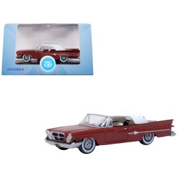 1961 Chrysler 300 Convertible (Closed Top) Cinnamon Brown Metallic with White Top 1/87 (HO) Scale Diecast Model Car by Oxford Diecast