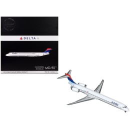 McDonnell Douglas MD-90 Commercial Aircraft 'Delta Air Lines' (N910DN) White with Blue and Red Tail 'Gemini 200' Series 1/200 Diecast Model Airplane by GeminiJets