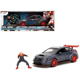 2016 Subaru WRX STI Widebody Dark Blue and Yuji Itadori Diecast Figure 'Jujutsu Kaisen' (2020–2023) TV Series 'Anime Hollywood Rides' Series 1/24 Diecast Model Car by Jada