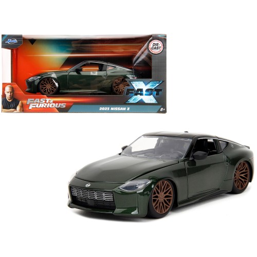 2023 Nissan Z Dark Green Metallic with Black Top 'Fast X' (2023) Movie 'Fast & Furious' Series 1/24 Diecast Model Car by Jada