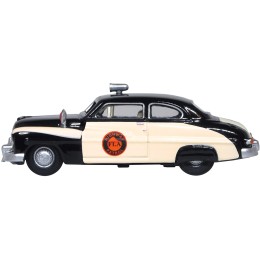 1949 Mercury Monarch Police Black and White 'Florida Highway Patrol' 1/87 (HO) Scale Diecast Model Car by Oxford Diecast