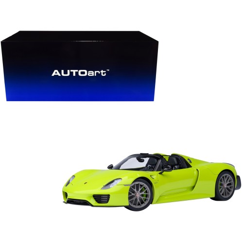 Porsche 918 Spyder 'Weissach Package' Acid Green 1/18 Model Car by Autoart