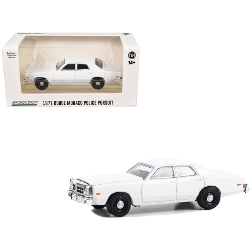 1977-78 Dodge Monaco Police Pursuit White 'Hot Pursuit - Hobby Exclusive' Series 1/64 Diecast Model Car by Greenlight