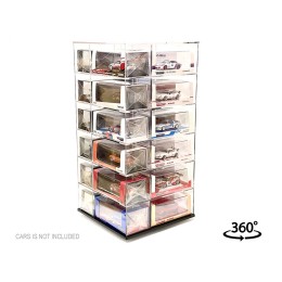 Showcase Large 24 Car Display Desktop Spinner with Cover 'Mijo Exclusives' for 1/64 Scale Models