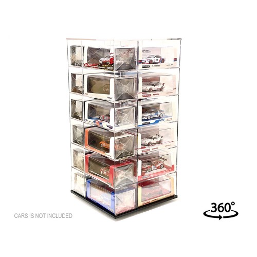 Showcase Large 24 Car Display Desktop Spinner with Cover 'Mijo Exclusives' for 1/64 Scale Models