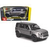 2022 Land Rover Defender 110 Dark Silver Metallic with Black Top and Sunroof 1/24 Diecast Model Car by Bburago