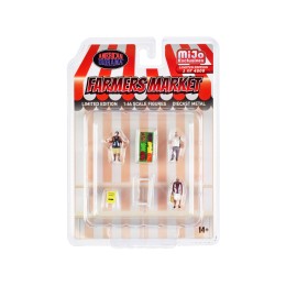 'Farmers Market' 6 piece Diecast Set (3 Figures and 3 Accessories) Limited Edition to 4800 pieces Worldwide for 1/64 Scale Models by American Diorama