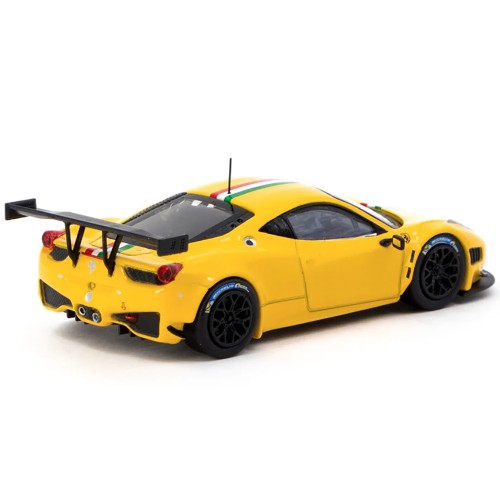 Ferrari 458 Italia GT3 Yellow with Italian Flag Stripes 'Road64' Series 1/64 Diecast Model Car by Tarmac Works