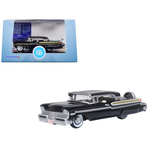 1957 Mercury Montclair Tuxedo Black 1/87 (HO) Scale Diecast Model Car by Oxford Diecast