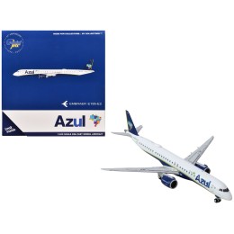 Embraer E195-E2 Commercial Aircraft 'Azul Brazilian Airlines' (PS-AEH) White with Blue Tail 1/400 Diecast Model Airplane by GeminiJets