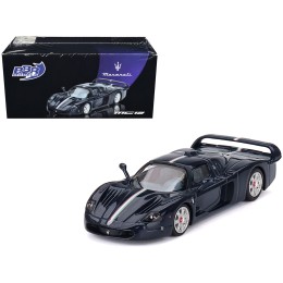 Maserati MC12 Stradale Blue Metallic with White Stripe 1/64 Diecast Model Car by BBR