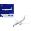 Boeing 737-800 Commercial Aircraft 'Utair' White with Blue Tail Stripes 1/400 Diecast Model Airplane by GeminiJets