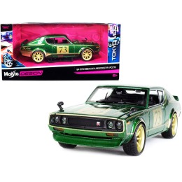 1973 Nissan Skyline 2000GT-R (KPGC110) #73 Green Metallic with Gold Stripes 'Tokyo Mod' Series 1/24 Diecast Model Car by Maisto