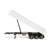 3-Axle Dump Trailer White 1/87 (HO) Plastic Model by Promotex