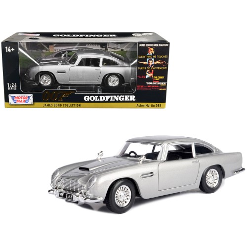 Aston Martin DB5 RHD (Right Hand Drive) Silver Metallic James Bond 007 'Goldfinger' (1964) Movie 'James Bond Collection' Series 1/24 Diecast Model Car by Motormax