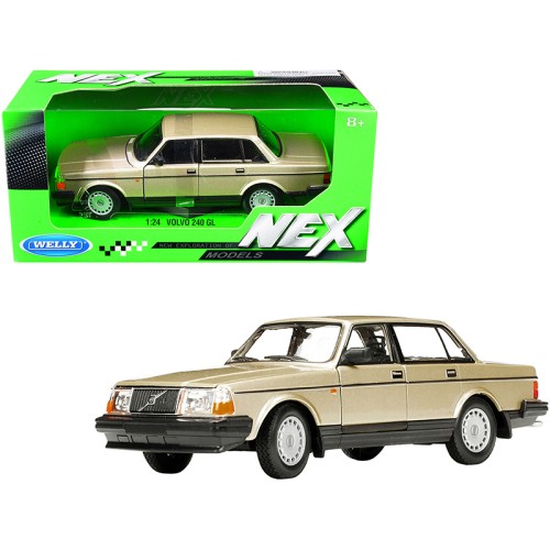 Volvo 240 GL Gold Metallic 'NEX Models' 1/24 Diecast Model Car by Welly