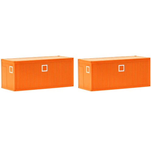 Mobile Offices Orange Set of 2 pieces 1/87 (HO) Plastic Model by Herpa