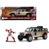 2020 Jeep Gladiator Pickup Truck Silver and Colossus Diecast Figurine 'X-Men' Marvel 'Hollywood Rides' Series 1/32 Diecast Model Car by Jada