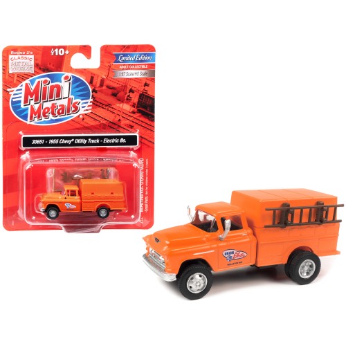 1955 Chevrolet Utility Truck Orange 'Union Electric' 1/87 (HO) Scale Model by Classic Metal Works