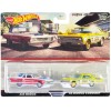 1963 Plymouth Belvedere 426 Wedge 'MOPAR' White and Red with Blue Top and 1965 Dodge Coronet 'Eastbound and Crowned' Yellow and White 'Car Culture' Set of 2 Cars Diecast Model Cars by Hot Wheels