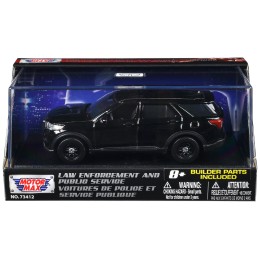 2022 Ford Police Interceptor Utility Black Unmarked 'Custom Builder's Kit' 'Law Enforcement and Public Service' Series 1/43 Diecast Model Car by Motormax