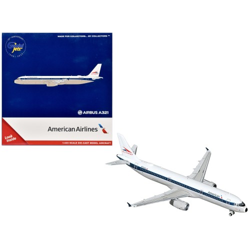 Airbus A321 Commercial Aircraft 'American Airlines - Allegheny Heritage' (N579UW) White with Blue Stripes 1/400 Diecast Model Airplane by GeminiJets