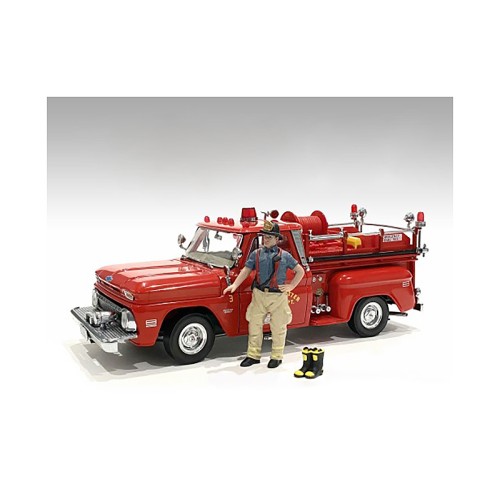 'Firefighters' Getting Ready Figure with Boots Accessory for 1/18 Scale Models by American Diorama