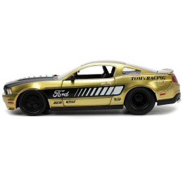 2010 Ford Mustang GT Gold Metallic with Black Graphics and Hood 'Tom's Racing' 'Bigtime Muscle' Series 1/24 Diecast Model Car by Jada