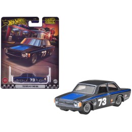 1973 Volvo 142 GL #73 Black with Blue Stripes and Hood 'Boulevard' Series Diecast Model Car by Hot Wheels