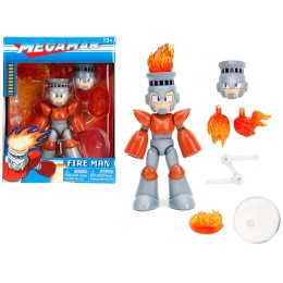 Fire Man 5.5' Moveable Figure with Accessories and Alternate Head and Hands 'Mega Man' (1987) Video Game model by Jada