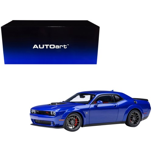 2022 Dodge Challenger R/T Scat Pack Widebody Indigo Blue 1/18 Model Car by Autoart