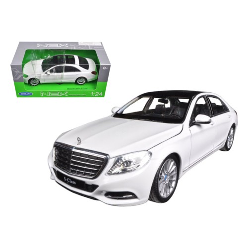 Mercedes Benz S Class with Sunroof White 'NEX Models' 1/24 Diecast Model Car by Welly