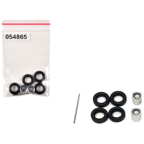 Rear Low Profile Wheelset Chrome 1/87 (HO) Plastic Model by Promotex