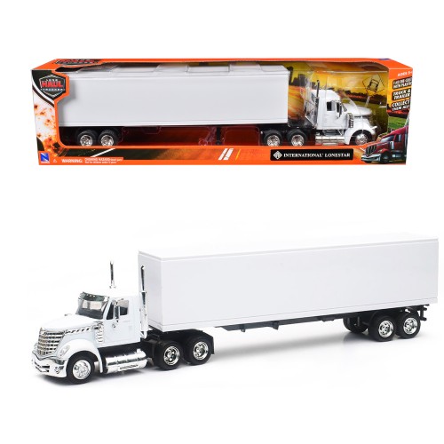 International LoneStar Truck with Dry Goods Trailer White 'Long Haul Truckers' Series 1/43 Diecast Model by New Ray