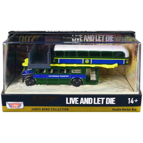 Double Decker Bus 'San Monique Transport' 'Hitting Bridge Scene' James Bond 007 'Live and Let Die' (1973) Movie with Display 'James Bond Collection' Series Diecast Model by Motormax